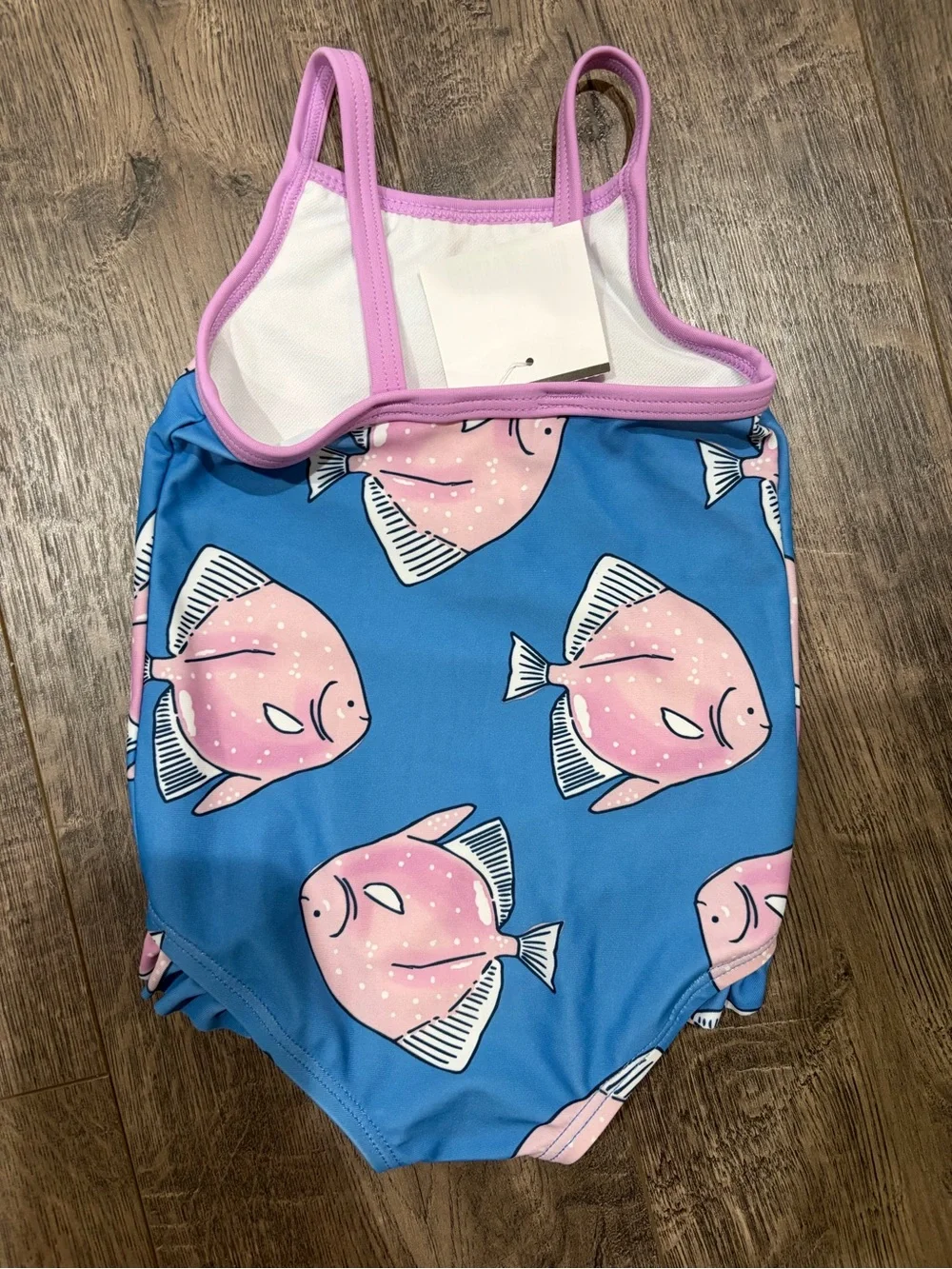 Carter's Blue One-Piece Swimsuit with Pink Fish Print